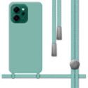 Funda Silicona Líquida con Cordón para Oppo Reno 14 FS / 14FS 5G color Verde