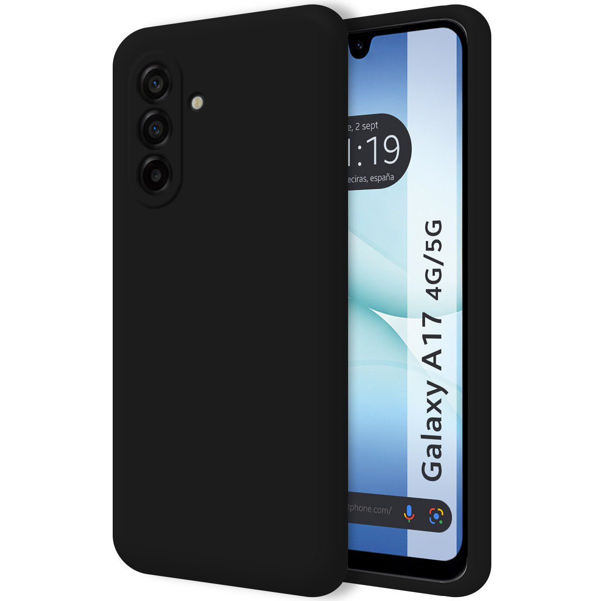 Funda Silicona Líquida Ultra Suave para Samsung Galaxy A17 4G / 5G color Negra