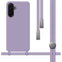 Funda Silicona Líquida con Cordón para Samsung Galaxy A17 4G / 5G color Morada