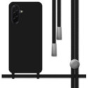 Funda Silicona Líquida con Cordón para Samsung Galaxy A17 4G / 5G color Negra