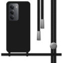 Funda Silicona Líquida con Cordón para Xiaomi Redmi 15 4G / 5G color Negra