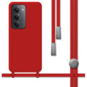 Funda Silicona Líquida con Cordón para Xiaomi Redmi 15 4G / 5G color Roja