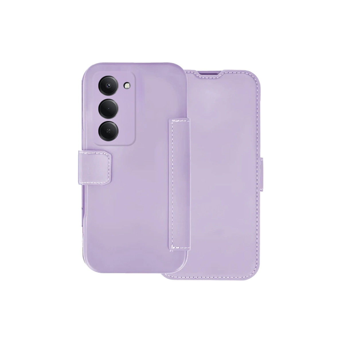 Funda Silicona Suave con Tapa para Xiaomi Redmi 15 4G / 5G color Morada