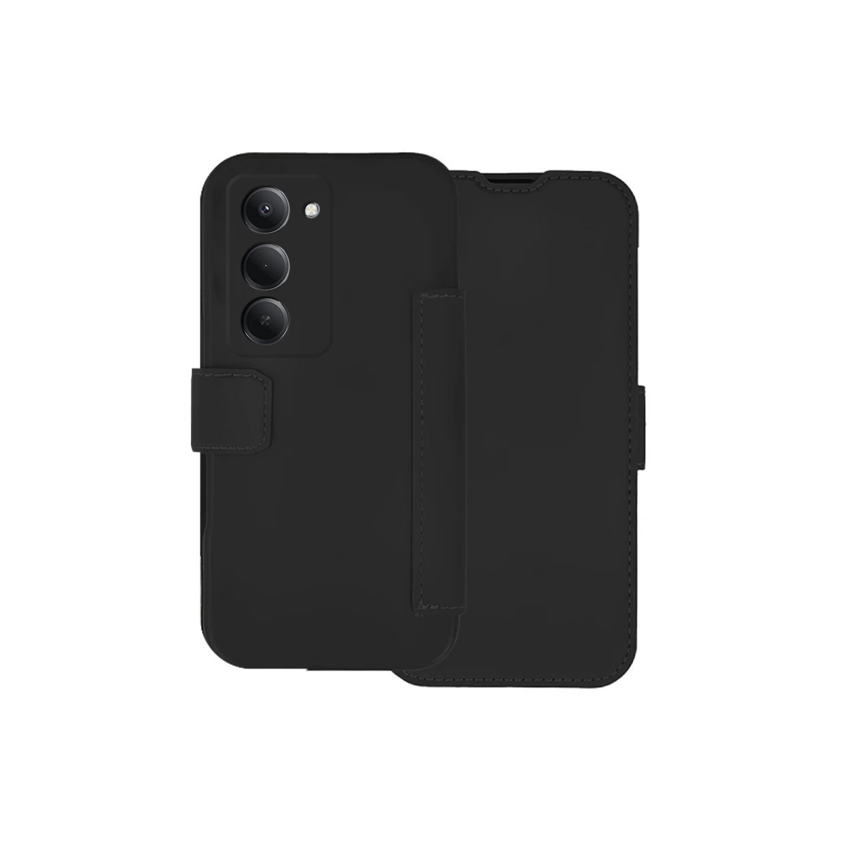 Funda Silicona Suave con Tapa para Xiaomi Redmi 15 4G / 5G color Negra