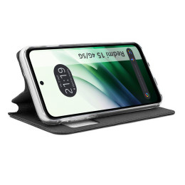 Funda Libro Soporte con Ventana para Xiaomi Redmi 15 4G / 5G color Negra 2