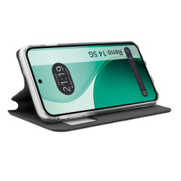 Funda Libro Soporte con Ventana para Oppo Reno 14 5G color Negra 2
