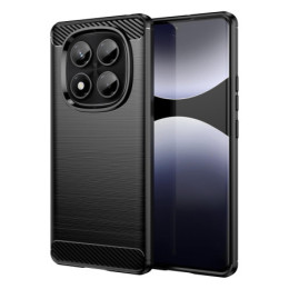 Funda Gel Tpu Tipo Carbon Negra para Xiaomi Redmi Note 14 Pro 4G