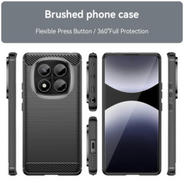 Funda Gel Tpu Tipo Carbon Negra para Xiaomi Redmi Note 14 Pro 4G 2