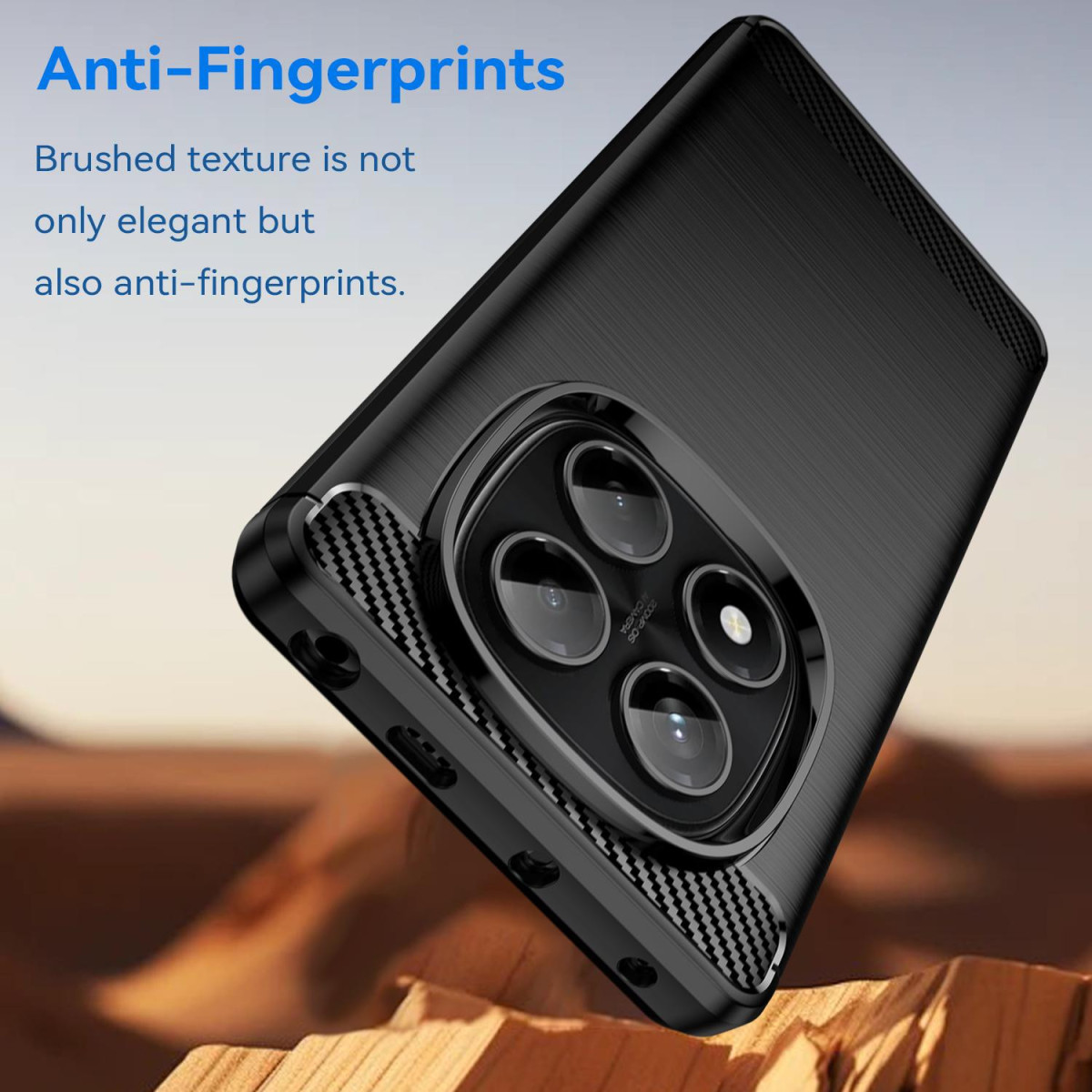 Funda Gel Tpu Tipo Carbon Negra para Xiaomi Redmi Note 14 Pro 4G