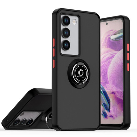 Funda Mate con Borde Negro y Anillo Giratorio 360 para Vivo Y19s