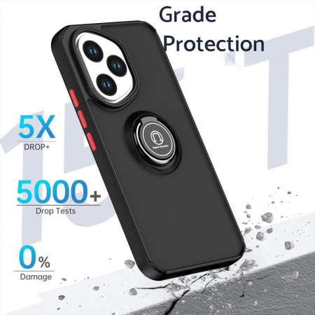 Funda Mate con Borde Negro y Anillo Giratorio 360 para Huawei Honor 400 Pro 5G
