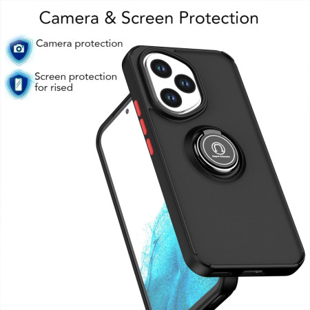 Funda Mate con Borde Negro y Anillo Giratorio 360 para Huawei Honor 400 Lite 5G