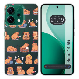 Funda Silicona Transparente para Oppo Reno 14 5G diseño Capibara 01 Dibujos