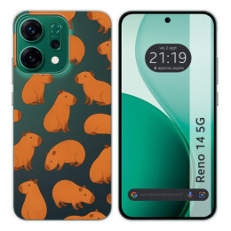 Funda Silicona Transparente para Oppo Reno 14 5G diseño Capibara 02 Dibujos