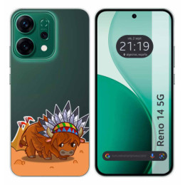 Funda Silicona Transparente para Oppo Reno 14 5G diseño Bufalo Dibujos