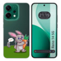 Funda Silicona Transparente para Oppo Reno 14 5G diseño Conejo Dibujos
