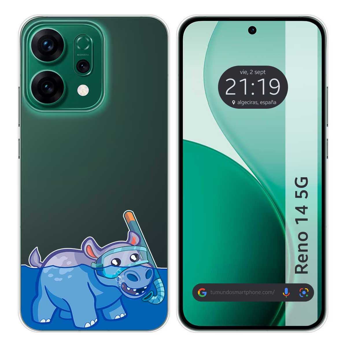 Funda Silicona Transparente para Oppo Reno 14 5G diseño Hipo Dibujos