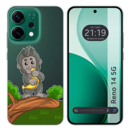 Funda Silicona Transparente para Oppo Reno 14 5G diseño Mono Dibujos