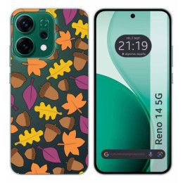 Funda Silicona Transparente para Oppo Reno 14 5G diseño Otoño Dibujos