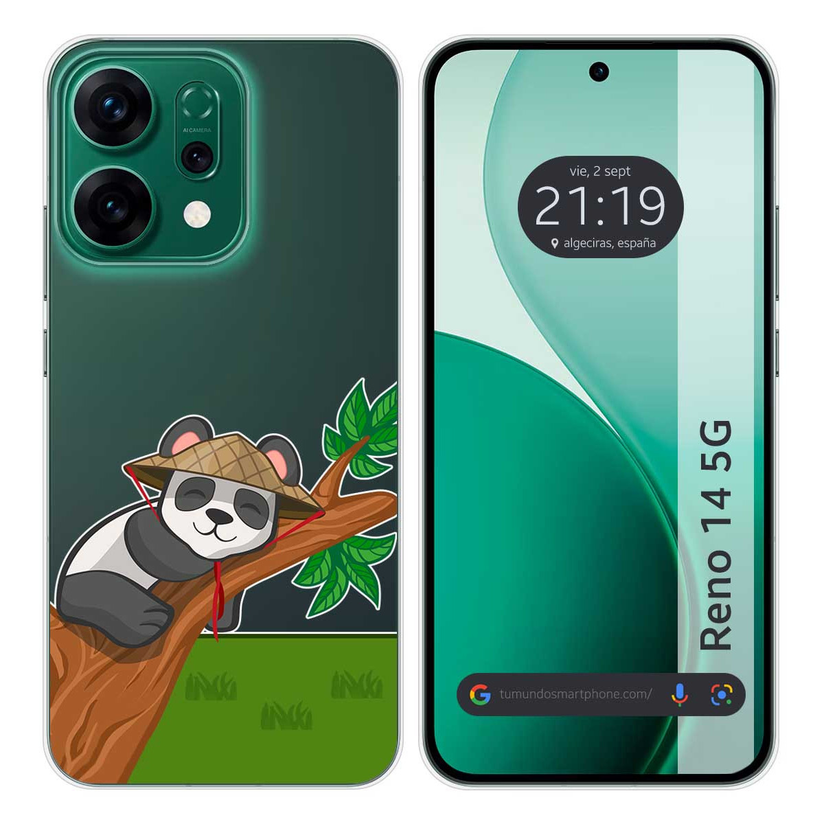 Funda Silicona Transparente para Oppo Reno 14 5G diseño Panda Dibujos