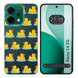 Funda Silicona Transparente para Oppo Reno 14 5G diseño Pato Dibujos