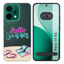Funda Silicona Transparente para Oppo Reno 14 5G diseño Summer Dibujos