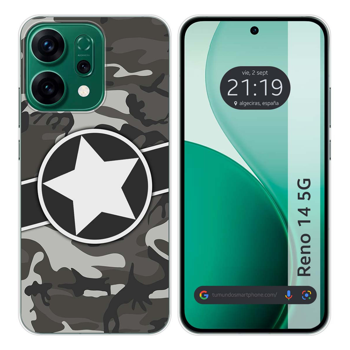 Funda Silicona para Oppo Reno 14 5G diseño Camuflaje 02 Dibujos