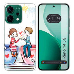 Funda Silicona para Oppo Reno 14 5G diseño Café Dibujos