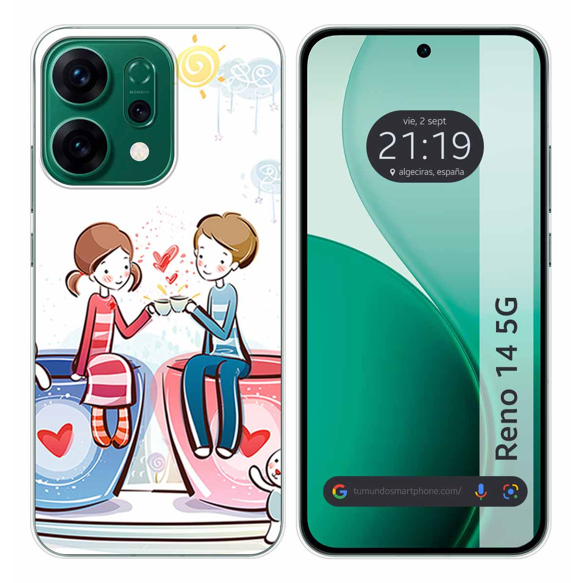 Funda Silicona para Oppo Reno 14 5G diseño Café Dibujos