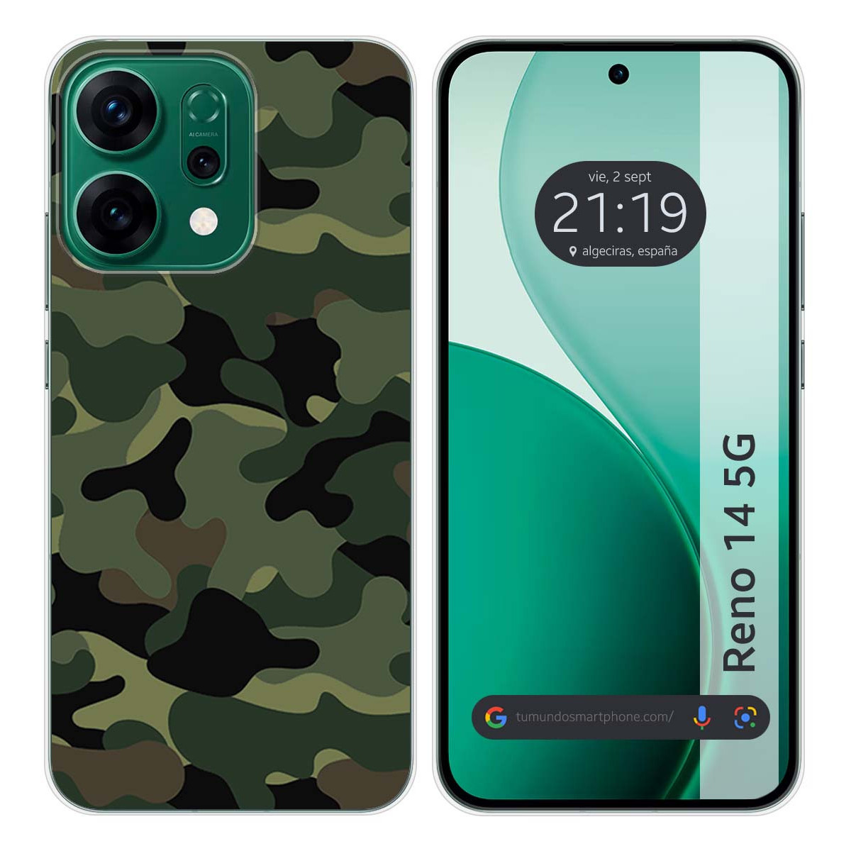 Funda Silicona para Oppo Reno 14 5G diseño Camuflaje Dibujos
