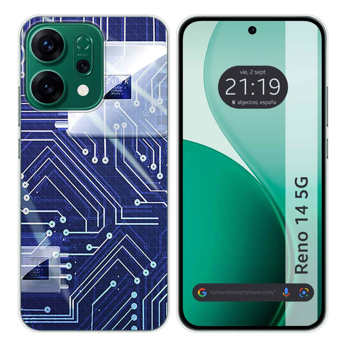 Funda Silicona para Oppo Reno 14 5G diseño Circuito Dibujos
