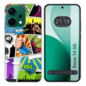 Funda Silicona para Oppo Reno 14 5G diseño Comic Dibujos
