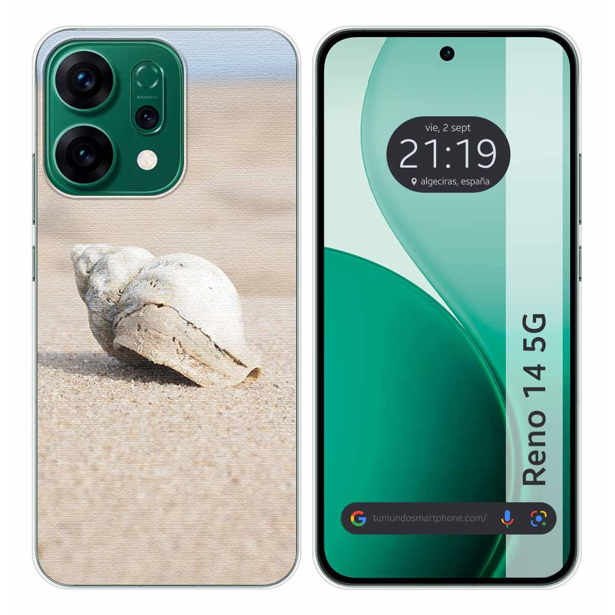 Funda Silicona para Oppo Reno 14 5G diseño Concha Dibujos