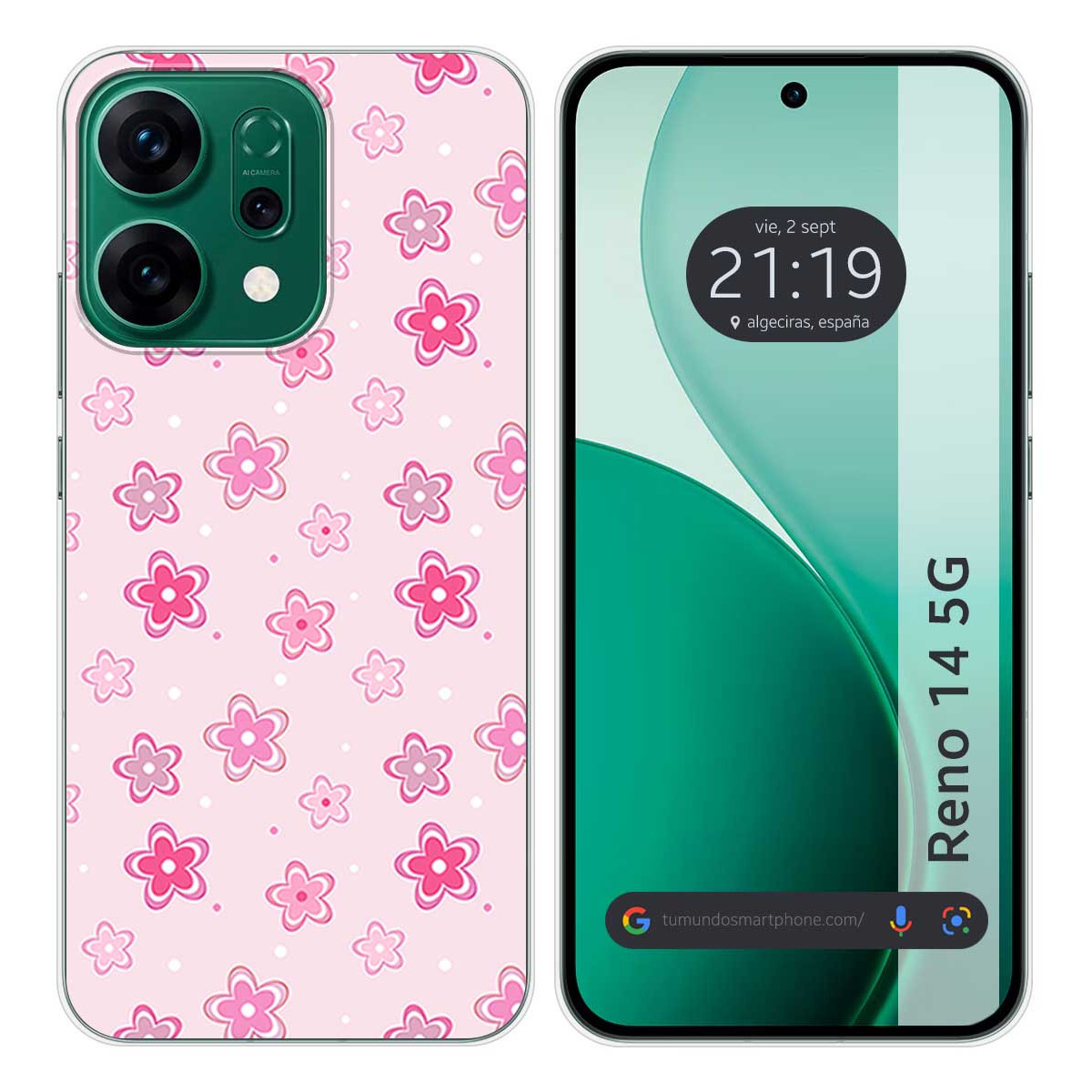 Funda Silicona para Oppo Reno 14 5G diseño Flores Dibujos