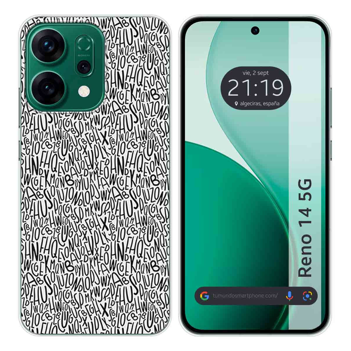 Funda Silicona para Oppo Reno 14 5G diseño Letras Dibujos