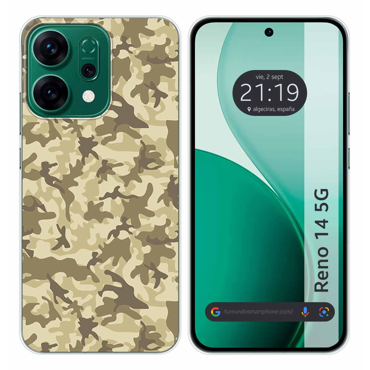 Funda Silicona para Oppo Reno 14 5G diseño Sand Camuflaje Dibujos