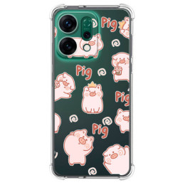 Funda Silicona Antigolpes para Oppo Reno 14 5G diseño Cerdos Dibujos