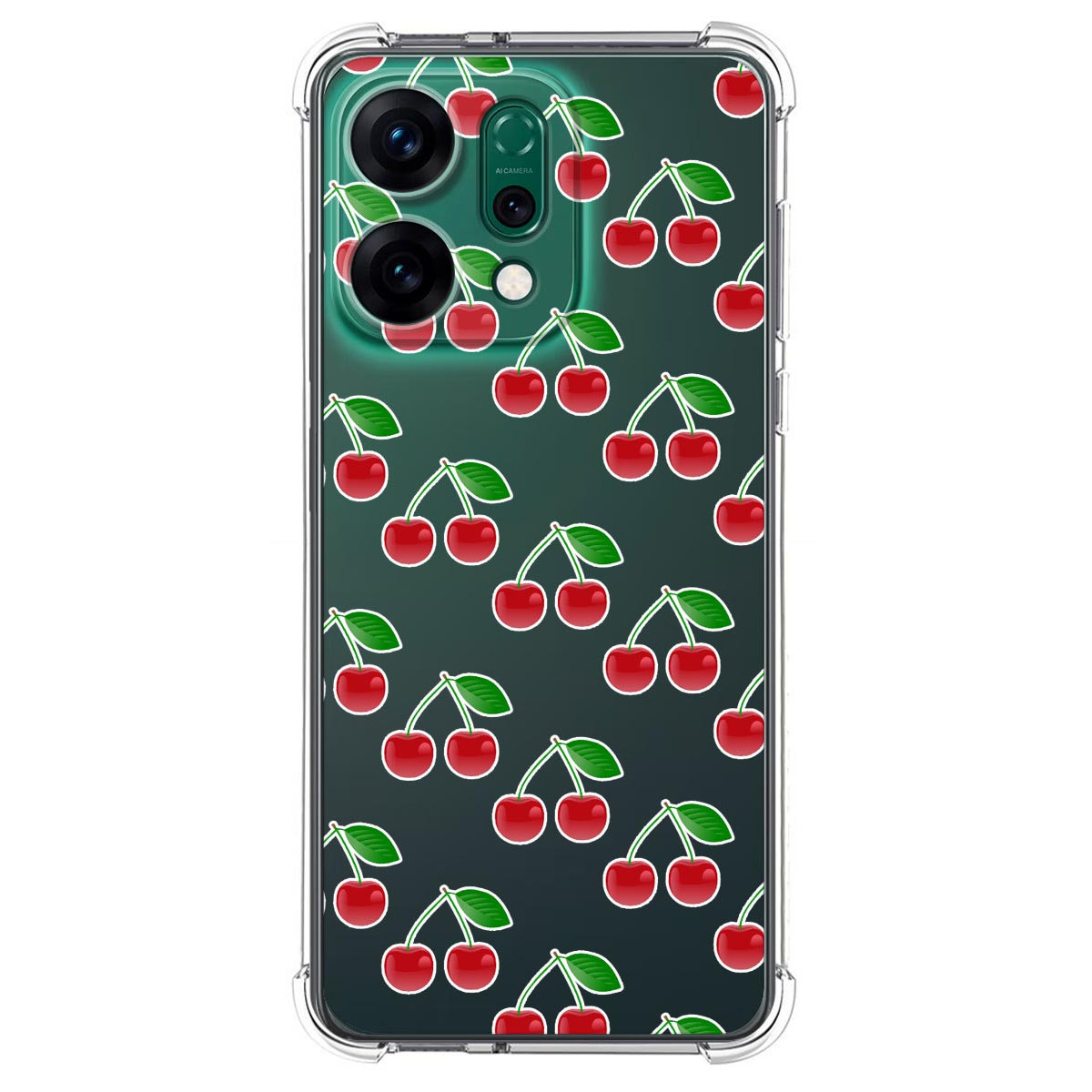 Funda Silicona Antigolpes para Oppo Reno 14 5G diseño Cerezas Dibujos