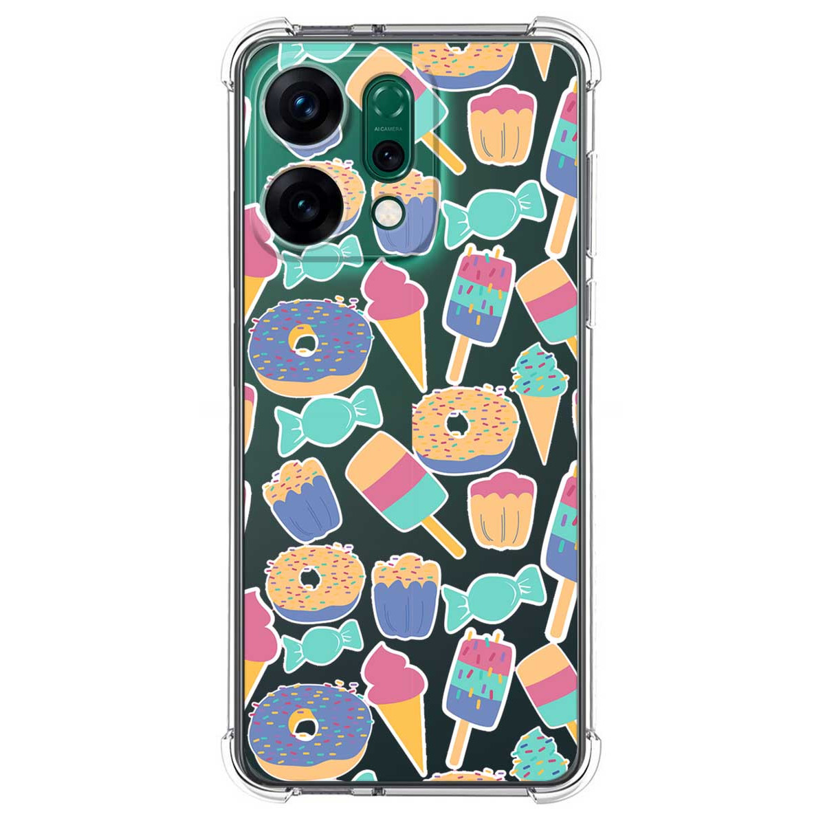 Funda Silicona Antigolpes para Oppo Reno 14 5G diseño Dulces 02 Dibujos