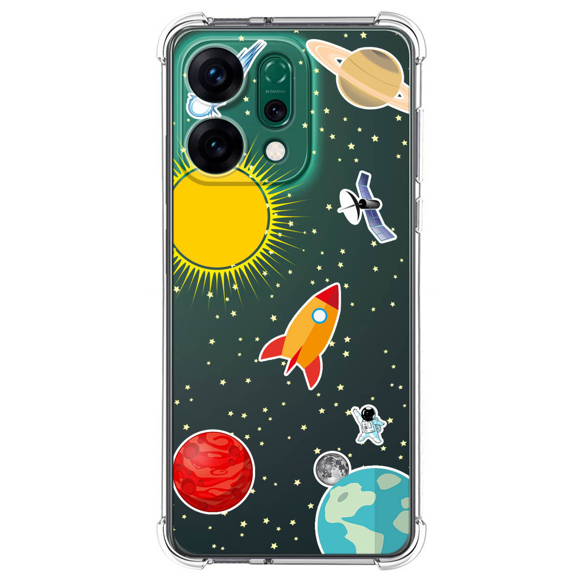 Funda Silicona Antigolpes para Oppo Reno 14 5G diseño Espacio Dibujos