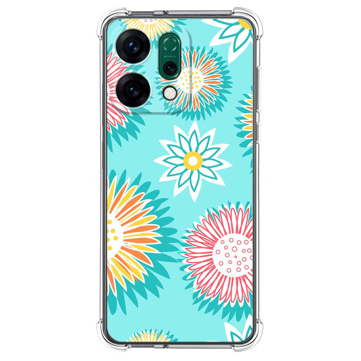 Funda Silicona Antigolpes para Oppo Reno 14 5G diseño Flores 05 Dibujos