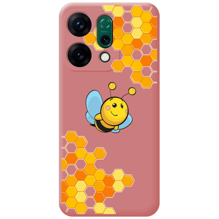 Funda Silicona Líquida Rosa para Oppo Reno 14 5G diseño Abeja Dibujos