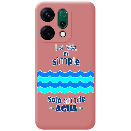 Funda Silicona Líquida Rosa para Oppo Reno 14 5G diseño Agua Dibujos
