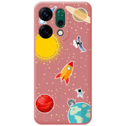 Funda Silicona Líquida Rosa para Oppo Reno 14 5G diseño Espacio Dibujos