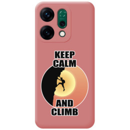 Funda Silicona Líquida Rosa para Oppo Reno 14 5G diseño Hombre Escalada Dibujos