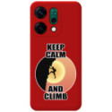 Funda Silicona Líquida Roja para Oppo Reno 14 5G diseño Hombre Escalada Dibujos
