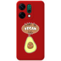 Funda Silicona Líquida Roja para Oppo Reno 14 5G diseño Vegan Life Dibujos