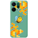 Funda Silicona Líquida Verde para Oppo Reno 14 5G diseño Abeja Dibujos