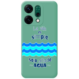 Funda Silicona Líquida Verde para Oppo Reno 14 5G diseño Agua Dibujos