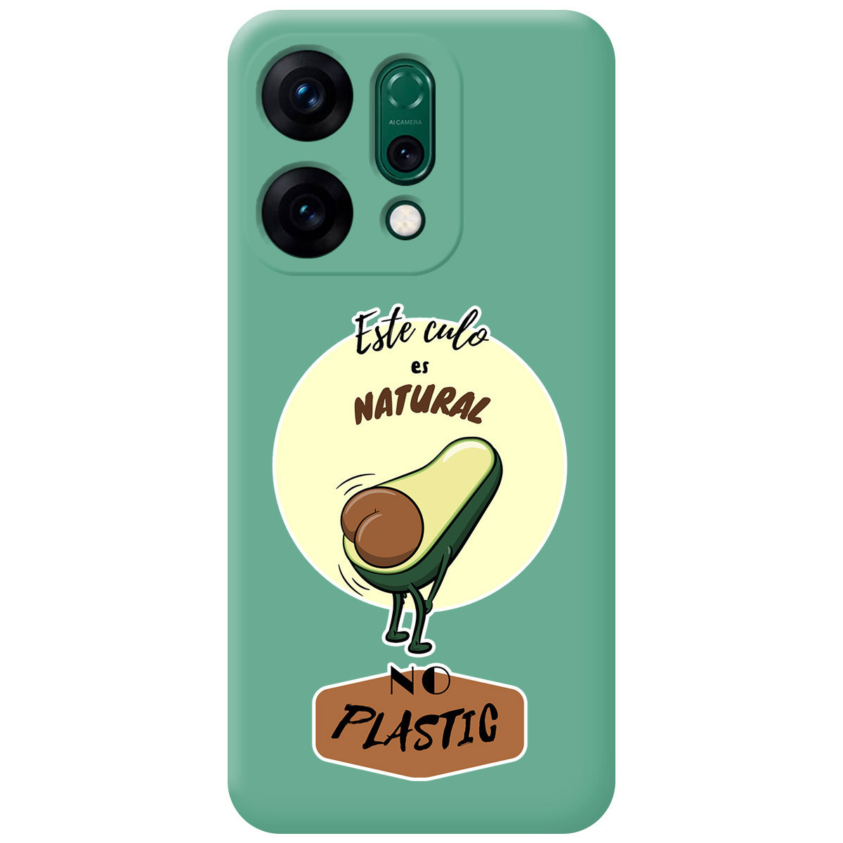 Funda Silicona Líquida Verde para Oppo Reno 14 5G diseño Culo Natural Dibujos